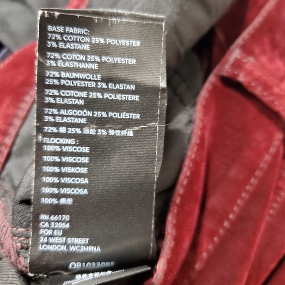 NEW Stella Velvet High-Rise Skinny pants burgundy - Picture 9 of 9